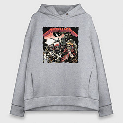 Толстовка оверсайз женская METALLICA HARD ROCK, цвет: меланж