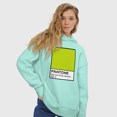 Женское худи оверсайз Shrek: Pantone Color / Мятный – фото 3