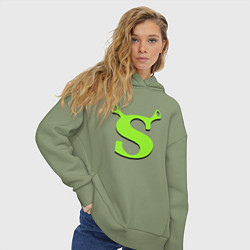 Толстовка оверсайз женская Shrek: Logo S, цвет: авокадо — фото 2