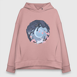 Толстовка оверсайз женская Легоси и Хару, цвет: пыльно-розовый