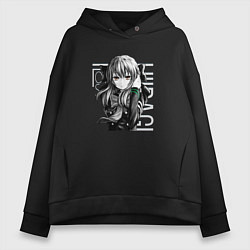 Толстовка оверсайз женская Шиноа Хираги Последний Серафи, цвет: черный