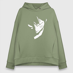 Толстовка оверсайз женская Луффи из аниме One Piece, цвет: авокадо