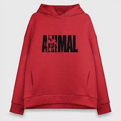 Толстовка оверсайз женская ANIMAL ЭНИМАЛ, цвет: красный