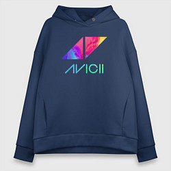 Толстовка оверсайз женская AVICII RAIBOW, цвет: тёмно-синий