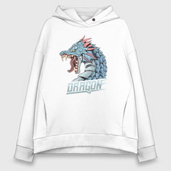 Толстовка оверсайз женская Дракон, цвет: белый