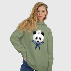 Толстовка оверсайз женская Captain Panda, цвет: авокадо — фото 2
