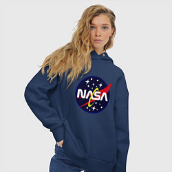 Толстовка оверсайз женская Space NASA, цвет: тёмно-синий — фото 2