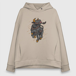 Толстовка оверсайз женская Бык, цвет: миндальный