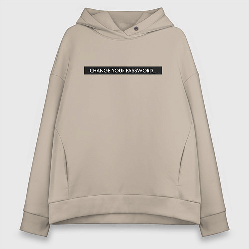Женское худи оверсайз Change your password / Миндальный – фото 1