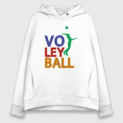 Толстовка оверсайз женская Game Volleyball, цвет: белый