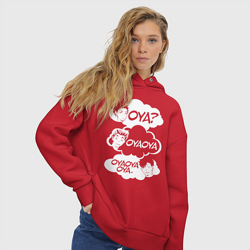 Женское худи оверсайз OYA? OYAOYA OYAOYAOYA / Красный – фото 3