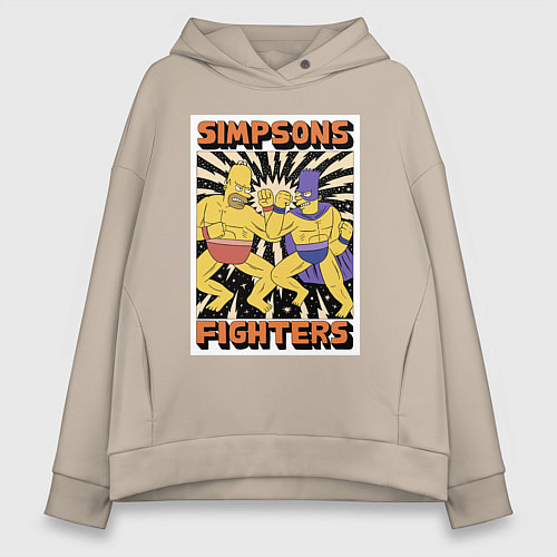 Женское худи оверсайз Simpsons fighters / Миндальный – фото 1