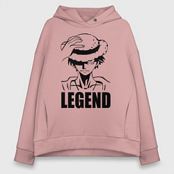 Толстовка оверсайз женская Луффи Легенда One Piece, цвет: пыльно-розовый