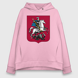 Толстовка оверсайз женская Георгий Победоносец - Герб, цвет: светло-розовый