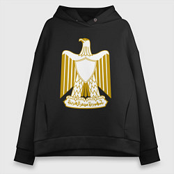 Толстовка оверсайз женская Египет Египетский герб, цвет: черный