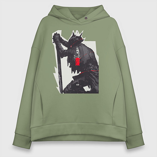 Женское худи оверсайз Bloodborne / Авокадо – фото 1