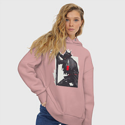 Толстовка оверсайз женская Bloodborne, цвет: пыльно-розовый — фото 2