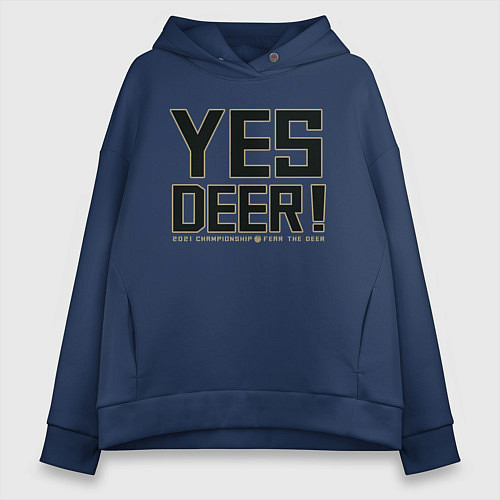 Женское худи оверсайз Yes Deer! / Тёмно-синий – фото 1