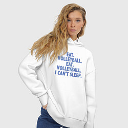 Толстовка оверсайз женская Eat - Volleyball, цвет: белый — фото 2