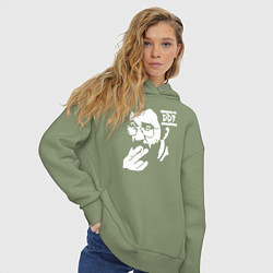 Толстовка оверсайз женская DDT Юрий Шевчук, цвет: авокадо — фото 2