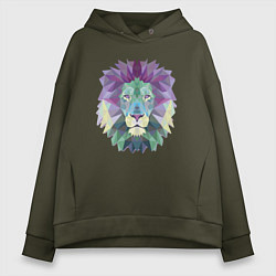 Толстовка оверсайз женская Lion, цвет: хаки