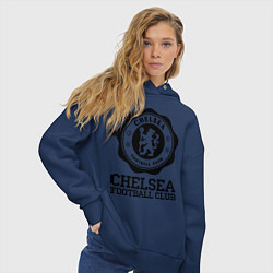 Толстовка оверсайз женская Chelsea FC: Emblem, цвет: тёмно-синий — фото 2