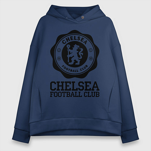 Женское худи оверсайз Chelsea FC: Emblem / Тёмно-синий – фото 1