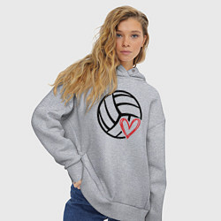 Толстовка оверсайз женская Love Volleyball, цвет: меланж — фото 2