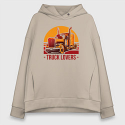 Толстовка оверсайз женская Truck lovers, цвет: миндальный