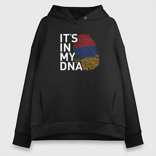 Женское худи оверсайз Its in my DNA / Черный – фото 1