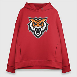 Толстовка оверсайз женская Tigers Team, цвет: красный