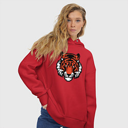 Толстовка оверсайз женская Мой Тигр, цвет: красный — фото 2