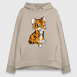 Толстовка оверсайз женская Little Tiger, цвет: миндальный