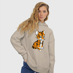 Толстовка оверсайз женская Little Tiger, цвет: миндальный — фото 2