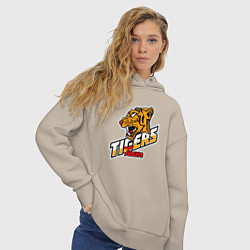 Толстовка оверсайз женская Team Tigers, цвет: миндальный — фото 2
