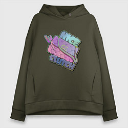 Толстовка оверсайз женская Nice clutch, цвет: хаки