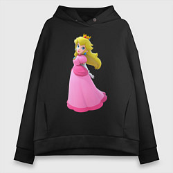 Толстовка оверсайз женская Princess Peach, цвет: черный