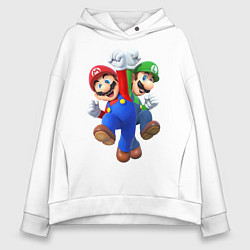 Толстовка оверсайз женская Mario Bros, цвет: белый