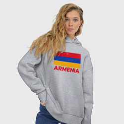 Толстовка оверсайз женская Armenia Flag, цвет: меланж — фото 2