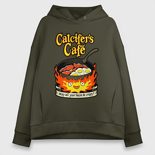 Женское худи оверсайз Calcifer cook / Хаки – фото 1