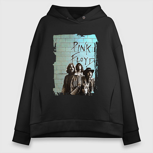 Женское худи оверсайз PINK FLOYD, постер / Черный – фото 1