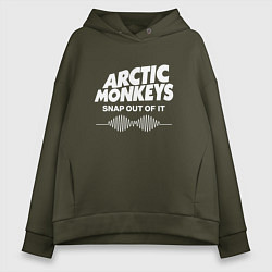 Толстовка оверсайз женская Arctic Monkeys, группа, цвет: хаки
