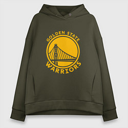 Толстовка оверсайз женская Golden state Warriors NBA, цвет: хаки