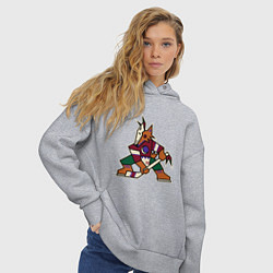 Толстовка оверсайз женская Аризона Койотис логотип, цвет: меланж — фото 2