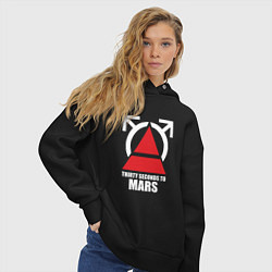 Толстовка оверсайз женская 30 Seconds To Mars Logo, цвет: черный — фото 2
