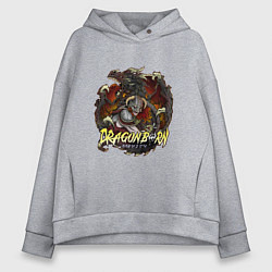 Толстовка оверсайз женская TES SKYRIM DOVAHKIN FUS RO DAH, цвет: меланж