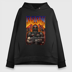 Толстовка оверсайз женская DOOM 64, цвет: черный