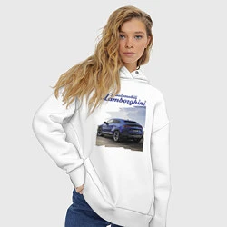 Толстовка оверсайз женская Lamborghini Urus Sport, цвет: белый — фото 2