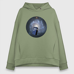 Толстовка оверсайз женская Тардис доктора кто, цвет: авокадо
