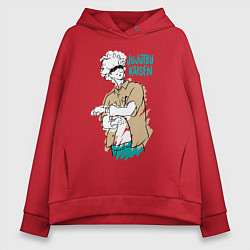 Толстовка оверсайз женская Учитель Годжо из Магической Битвы, цвет: красный